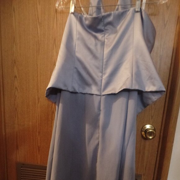 David's Bridal Periwinkle Formal Halter Gown, Size 20 - Picture 3 of 4